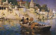 Edwin Lord Weeks The Last Voyage-A Souvenir of the Ganges, Benares. France oil painting artist